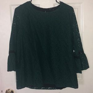 Gibson Glam Squad Lace Bell Sleeve Top